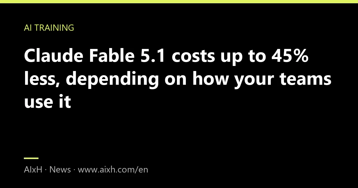 Claude Fable 5.1 costs up to 45% less, depending on how your teams use it