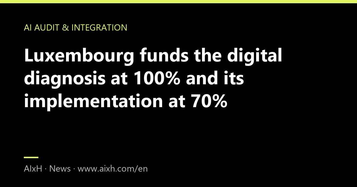 Luxembourg funds the digital diagnosis at 100% and its implementation at 70%