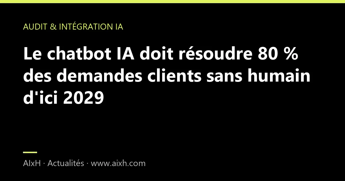 Le chatbot IA doit résoudre 80 % des demandes clients sans humain d'ici 2029